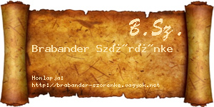 Brabander Szörénke névjegykártya